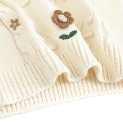 Simplee kids Baby Girl Knit Sweater Round Neck Long Sleeve Toddler Pullover Sweatshirt Fall Winter Clothes 2T-6T4