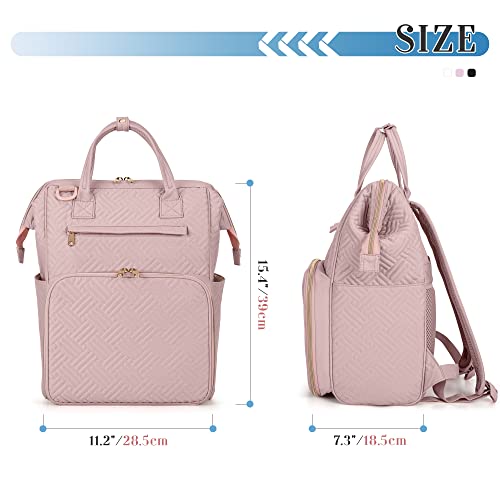 Image of Fasrom Nurse Backpack for Work Women, Nurse Tote Bag with Laptop Compartment for Clinical Study and Home Health Care, Pink (Empty Bag Only)