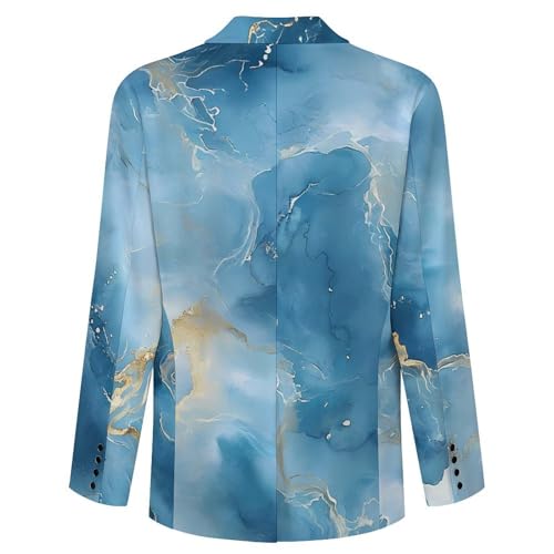 Blue Gold Marble Classic Suits Blazer for Men Business Tuxedo Jacket Sport Coat Two Buttons4