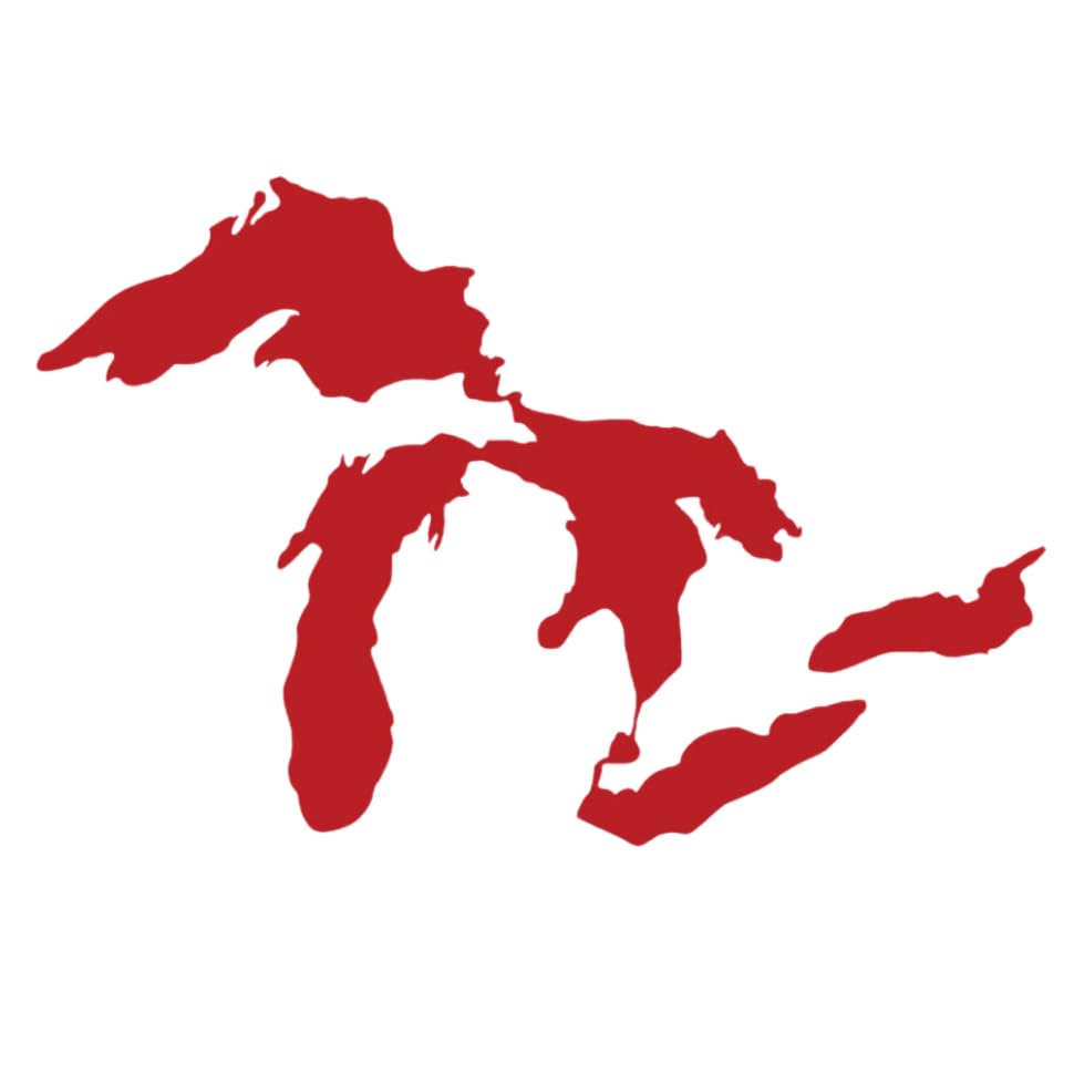 Image of Great Lakes Sticker Michigan Car Decal Premium Heavy-Duty Waterproof Vinyl for Bumpers, Windows, Laptops, Water Bottles or Coolers (Red, 4.5 inch Wide)