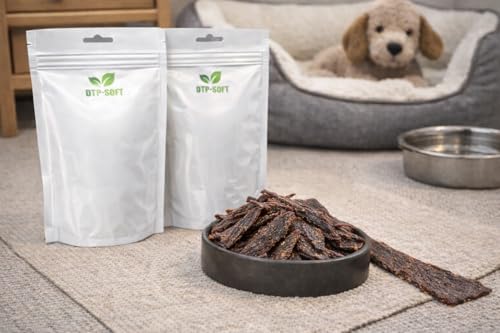 Rinderdörrfleisch Chips für Hunde 5 kg - natürlicher Hundesnack aus Rindfleisch, proteinreicher Kausnack für Belohnung und Zahnpflege - Dozer Hundefutter