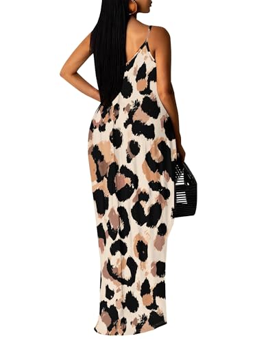 Image of SUZONANA Women Plus Size Summer Maxi Dress Spaghetti Strap Loose Sundress