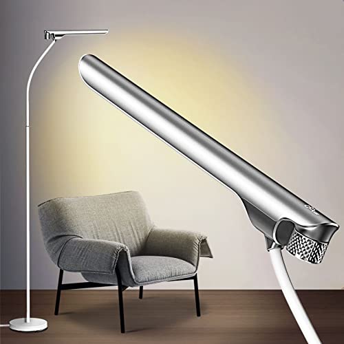 86lux Floor Lamp, Standing Lamp for Reading with Stepless Dimming 3000K-5300K Colors & Brightness, High Color Rendering Index(RA)>95, Flexible Gooseneck, Body Response for Crafting, Drawing, Office……
