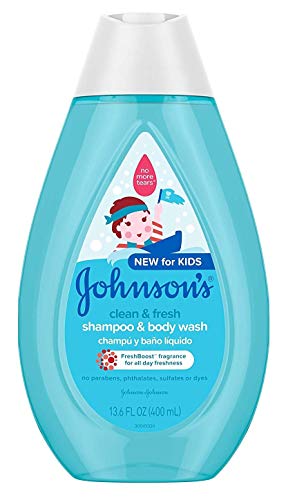 Johnsons Kids Shampoo & Body Wash 13.6 Ounce Clean & Fresh (400ml) (Pack of 2)