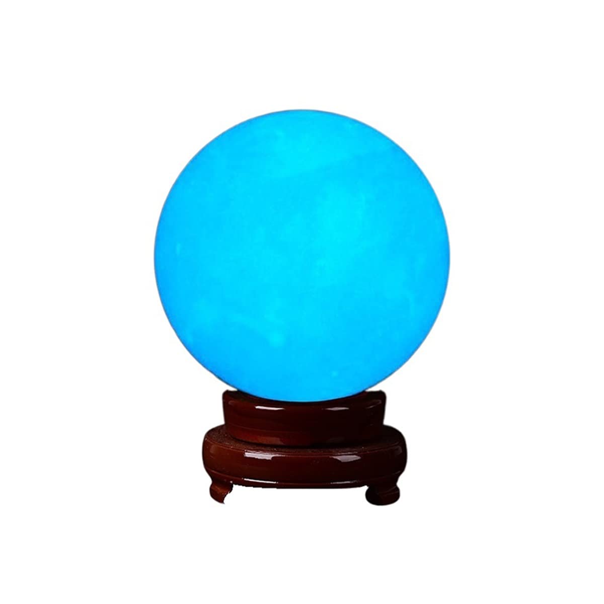 Cuarzo nocturno en bola de cristal azul y blanca para armonizar tu salón o zona de meditación