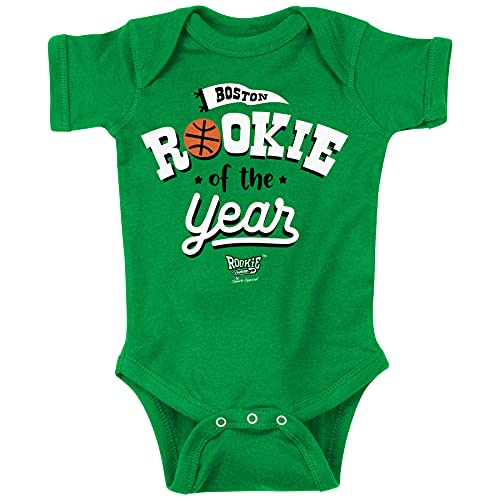 Image of Smack Apparel Boston Basketball Fans. Rookie of The Year Green Onesie or Toddler Tee (NB-7T)