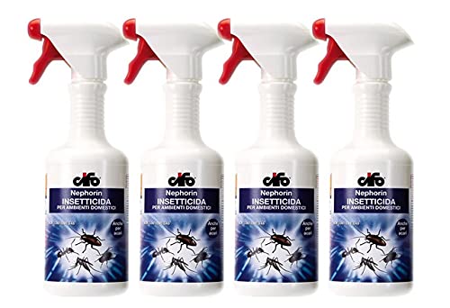 Multipack 4 Pezzi Nephorin Cifo Insetticida Mosche Zanzare Scarafaggi Formiche Acari ml 500