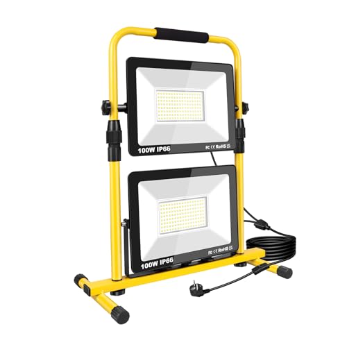 Foco de trabajo LED IP66 impermeable RIGIDON 20000LM con dos focos portátiles de 100W 6000K