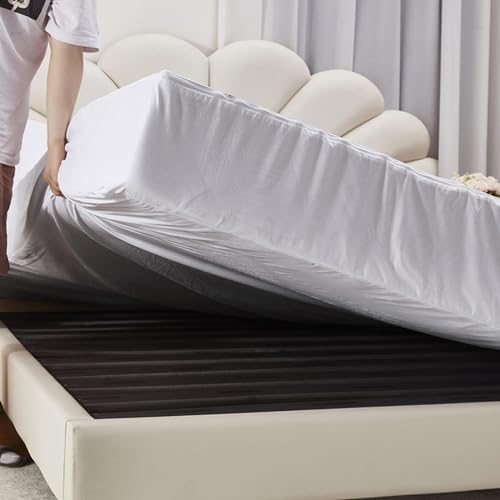 Funda de colchón impermeable textil con relieve premium blanco 6