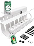 UNITURE® Kabelkanal [DEKRA Zertifiziert] - 2er Set Kabelmanagement Schreibtisch - 2x40cm Kabelhalter - Kabelführung - Cable Management Under Desk - Weiß