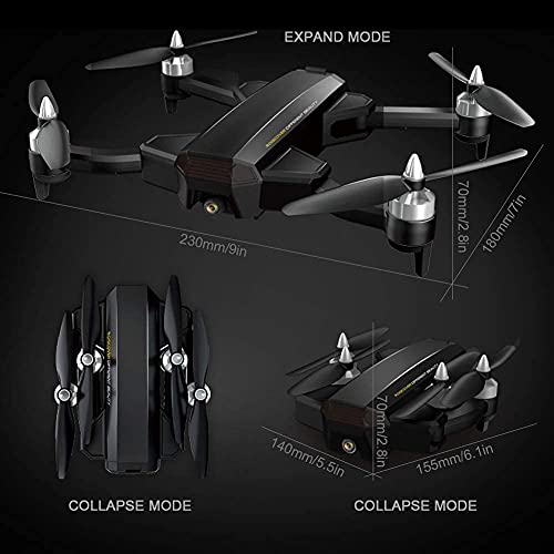 Ficha técnica Foldable RC Quadcopter Drone con Cámara 4K 1080P Gran Angular HD, Drones RC Portátiles, 5G WiFi FPV Video en Vivo, Tiempo de Vuelo Aproximado 50 Minutos con Bolsa de Almacenamiento y 2 Baterías - Fernando Cortés