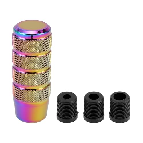 INFINAUTO Car Shift Knob, 9.5cm Universal for Automatic and Manual Vehicle Gear Shifter Knob with 3 Adapter Aluminum Alloy Multicolor, 1 Set