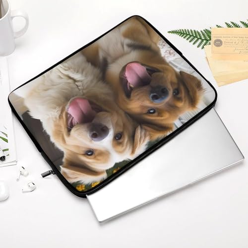 Funda slim impermeable para laptop 13 pulgadas con diseño de perros miniatura 4