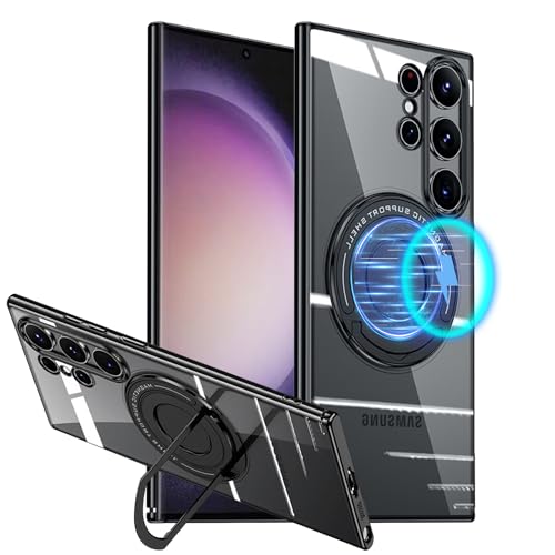 Coque Samsung S23 Ultra rigide ventouse magnétique support voiture béquille