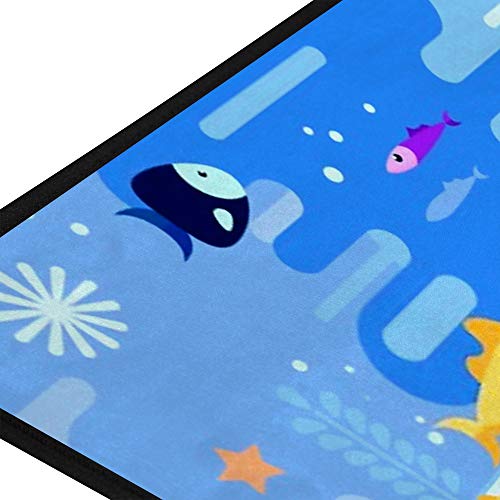Tapis de cuisine pieuvre en polyester antidérapant 39x20 inch Couleur 2 enfants