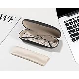 Funda para gafas con paño de limpieza, diseño de carcasa dura, unisex, se adapta a la mayoría de gafas (negro)