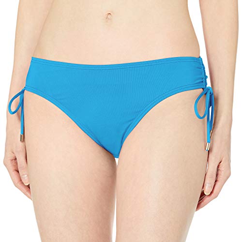Calvin Klein Women's Side Shirred Hipster Bikini Bottom, Cyan, X-Small