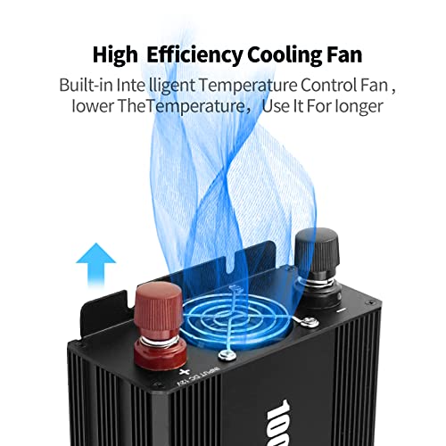 1000w Inverter 12V to 110V AC Battery Inverter with 3 AC Outlets, Power Inverter 1000w for Vehicles/RV/Camping - Image 5