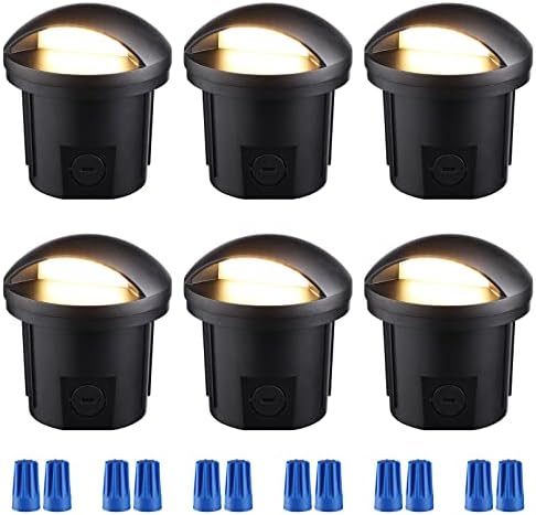 LEONLITE 6W Well Lights Landscape LED, Anti Glare Well Light, Inground Lights Outdoor, Low Voltage Landscape Lights, IP67 Waterproof, Aluminum, 12-24V AC/DC, CRI90, 3000K Warm White, Black, Pack of 6
