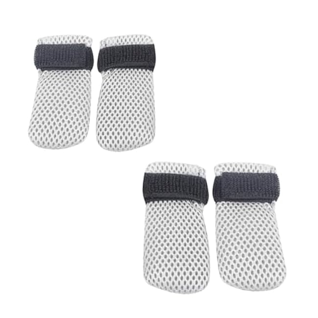 4 Pcs Cat Paw Protector Boots - Adjustable Anti-Scratch Sleeves for Bathing, Grooming & Vet Visits - Soft Breathable Mesh Gloves for Cat Nail Trimming, Nursing & Recovery-DECnq780