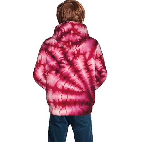 Colorful Rainbow Tie Dye Hoodie Youth Hooded Sweatshirt 3D Digital Printed With Pockets Tops2