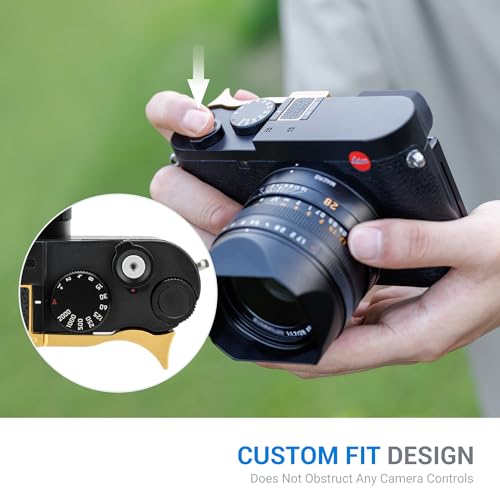 Image of JJC Deluxe Metal Thumb Up Grip for Leica Q3 43 /Q3 /Q2 Cameras, Hot Shoe Thumb Rest Support Grip for Stable and Safe Hand Hold, with Anti-Scratch Silicone Pad, Not Affect The Use of Camera Buttons