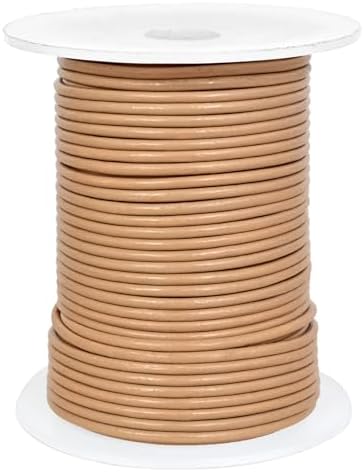 GENIQUE Real/Genuine Round Leather String Cord for Necklace, Bracelets, Jewellery, Braiding (Beige, 1.5mm)