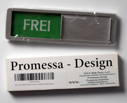 FREI - BESETZT Schild XL - Mit Schieber - Frei Besetzt Schiebeschilder - Klebeschild - 17,5 x 5 x 0,7 cm - Montage: 3M Klebefläche - Schilder mit Schiebefunktion.