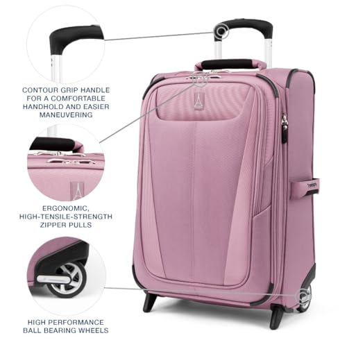 Image of Travelpro Maxlite 5 Softside Expandable Upright 2 Wheel Carry-on Luggage, Lightweight, 21-Inch - Orchid Pink Purple
