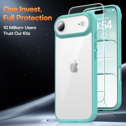 Image of TAURI for iPhone Air Case, with Screen Protector, Green