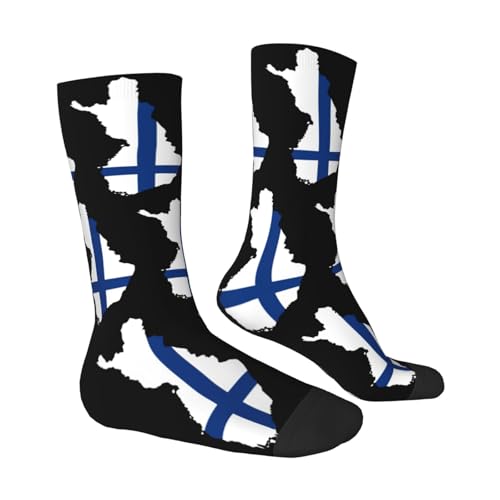 Finland Terrain Map Socks For Women Men Athletic Cushion Crew Socks Hiking Running Wicking Socks3