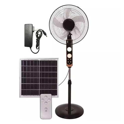 Ventilador vertical solar, ventilador de suelo silencioso con control remoto, ideal para oficina en casa, pesca y camping