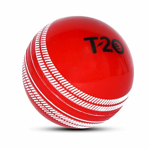Image of RUBX PVC T-20 Plus Practice Cricket Wind Balls 110g - Pack of 3, (Red) for Indoor & Outdoor, Street & Beach Cricket