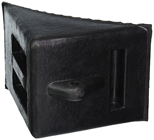 Image of Buyers Products WC2556A Heavy Duty Rubber Wheel Chock, 7x10.25x8.13 Inch, Molded Hand Hold, Oil Resistant Tire Chocks, OSHA Compliant, Ideal for Vehicle Storage, Trailers, Shipping Docks