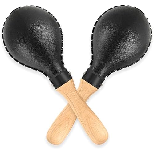 EASTROCK Maracas Hand Percussion Rattles Sand Hammer Instrument Black