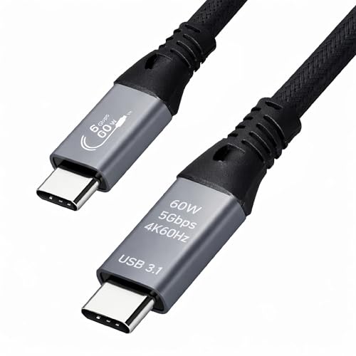 Image of MX USB 3.2 Type C to Type C Cable 10M, Supports up to 60W USB-C Charging, 5Gbps Data Transfer, 4K UHD Video Output at 60Hz, Braided Nylon Cable with Aluminum Alloy Connector