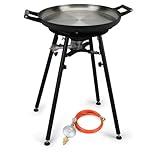 Onlyfire Portable Propane Cooking System Outdoor Cooker Burner with Φ54cm Iron Pot, UK Gas Regulator for Outdoor Camping Cooking