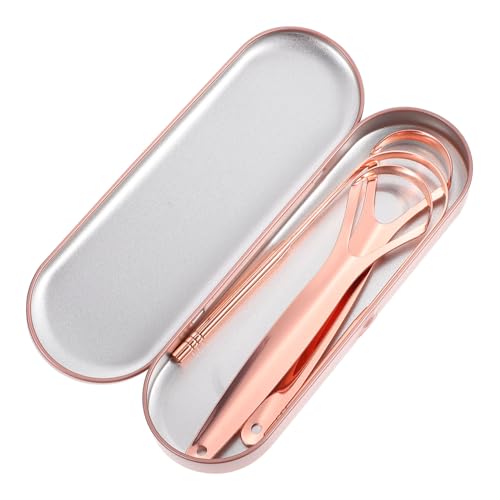BESTYASH 3Pcs Scraper Gold Durable Cleansers for Oral Lightweight and Travel Friendly Design for Bad Breath Removal