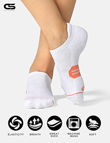 Image of CS CELERSPORT 6 Pack Women's Ankle Running Socks Cushioned Low Cut Tab Athletic Socks
