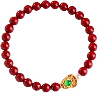 Bracelet De Pierres Précieuses Naturelles Lot De 2 Bracelets En Cinabre Rouge Perles Bouddhistes Gourde Sable Empereur Année Du Zodiaque Bijoux Pour Amis