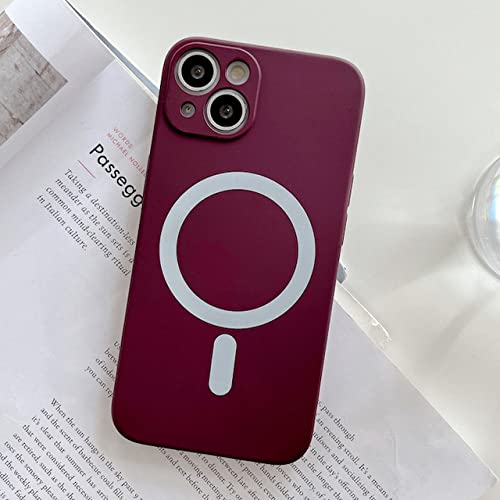 Coque silicone liquide iPhone XS Max prune avec alignement magnétique