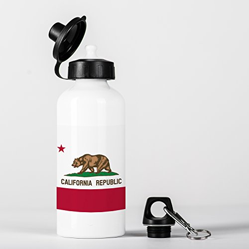 California Republic Flag Illustration Botella de Agua Aluminio Bottle