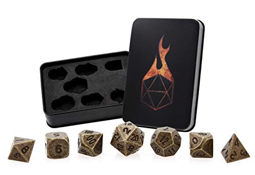 Forged Dice Co. Metal Dice Set - Polyhedral Dice Set of 7
