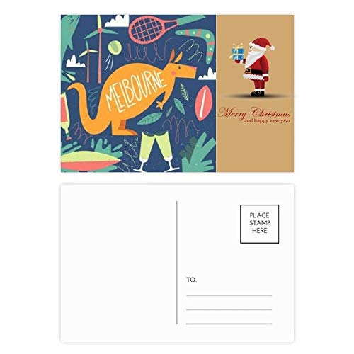 Cartes postales Melbourne Australie avec kangourou surf tennis et Noël en lot de 20