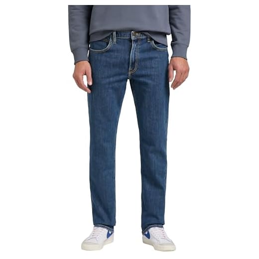 Lee Brooklyn Straight Herren Jeans, Mid Stonewash, 36W / 32L