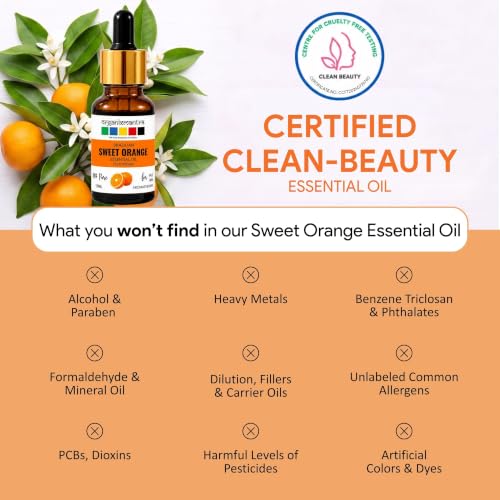 Image of Organix Mantra Sweet Orange Essential Oil for Skin, Hair & DIY - 100% Natural & Cold Pressed Oil - 15ML