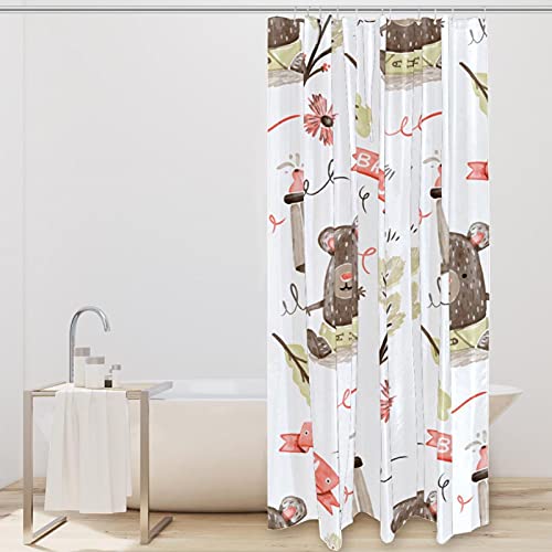 Rideau de douche ours pour baignoire sans odeur 152x183 - 3