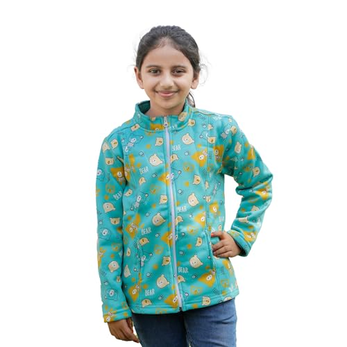 Image of Kids Fleece Jacket with Teddy Bear Print | Warm Winter Wear for Boys & Girls | Soft Full Sleeve Zip Jacket for Toddlers & Children