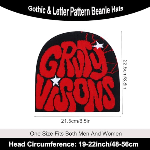 4 Pcs Beanies y2k for Women Men Spider Web Beanie Acrylic Knitted Hat Casual Beanies - Image 6