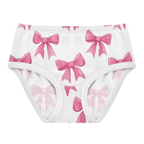 Wusikd Pink Bows White Girls' Underwear Cotton Girls Briefs Soft Toddler Underwear 2T